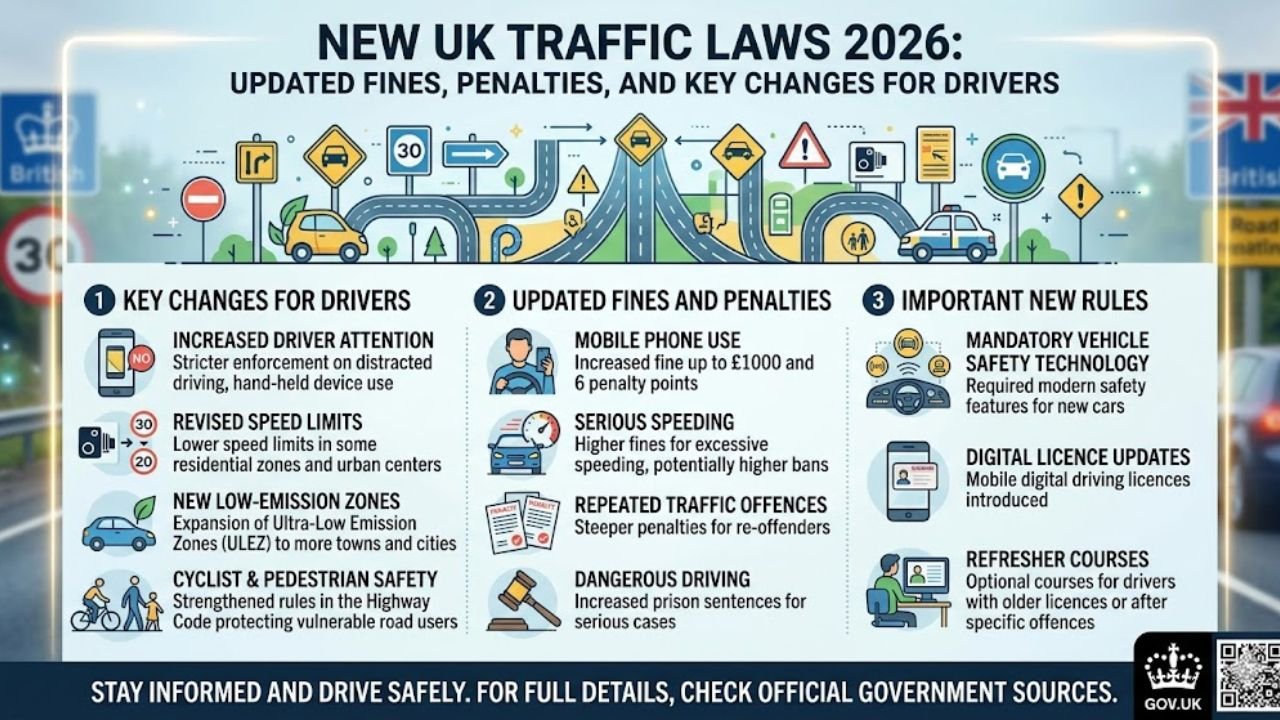 New UK Traffic Laws 2026: Updated Fines, Penalties and Key Changes for Drivers
