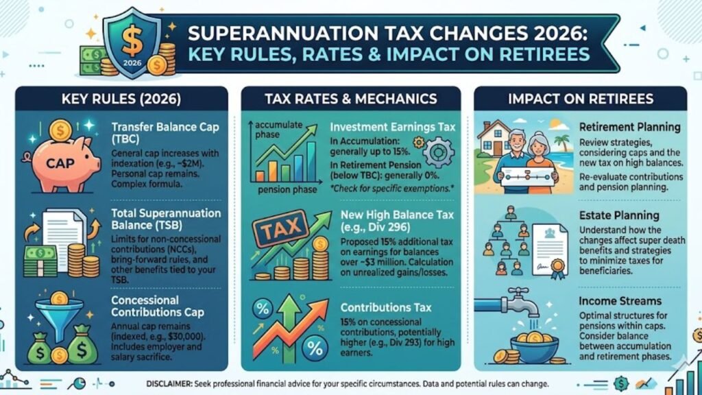 Superannuation Tax Changes 2026: Key Rules, Rates & Impact on Retirees